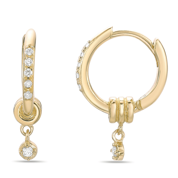 Brilliant Grown Gold-Plated Lab-Grown Diamond Accent Earrings