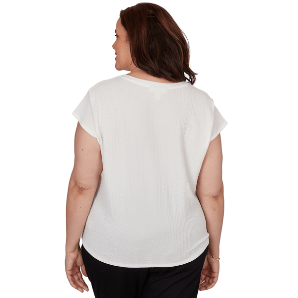 Plus Size Emaline Verde Grove II Cap Sleeve Tie Front Blouse - image 