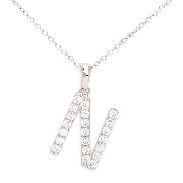 Gianni Argento Silver Initial Pendant Necklace - N - image 