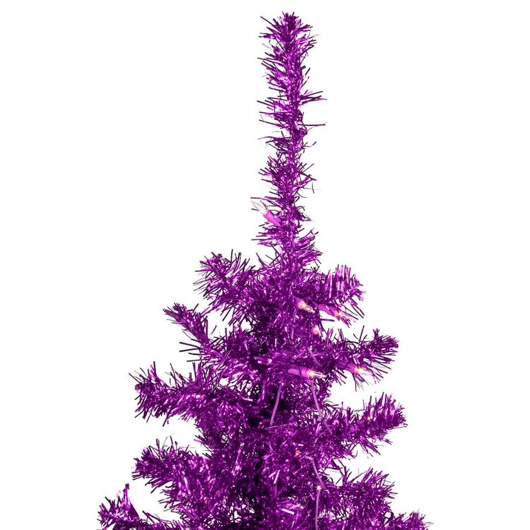 Northlight Seasonal 4ft. Pre-Lit Purple Tinsel Christmas Tree