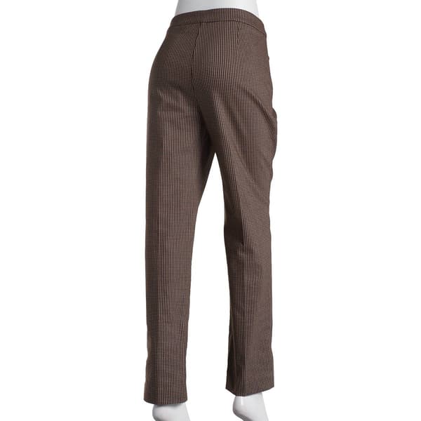 Plus Size Briggs Pull On Millennium Gingham Pants - Black/Tan