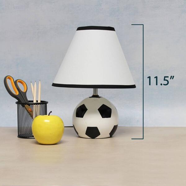 Simple Designs SportsLite 11.5in. Soccer Ball Base Ceramic Lamp