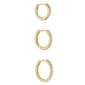 Athra 3pr. 14kt. Gold over Brass CZ Huggie Hoop Earrings Set - image 2