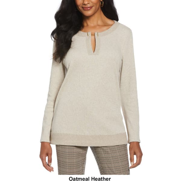 Womens Ella Rafaella&#174; Long Sleeve Split Hardware Neck Sweater