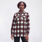 Petite Mountain Ridge Plaid Twill Shacket - Cream/Red/Black - image 1