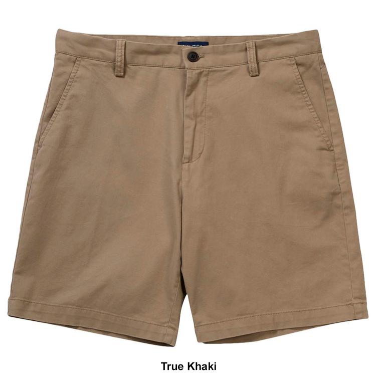 Mens Nautica Flat Front Stretch Deck Shorts