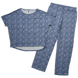Womens IZOD&#40;R&#41; Short Sleeve Speckled Straight Pants Pajama Set