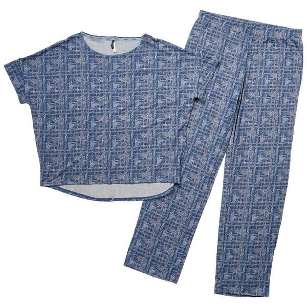 Womens IZOD&#40;R&#41; Short Sleeve Speckled Straight Pants Pajama Set - image 