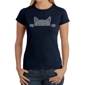 Womens LA Pop Art Peeking Cat - Word Art T-Shirt - image 1