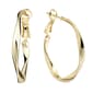 Gold Over Brass Rectangle Swirly Hoop Earrings - image 1
