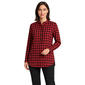 Womens Zac & Rachel Long Sleeve Half Button Down Plaid Blouse - image 1