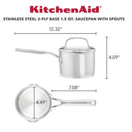 KitchenAid&#174; Stainless Steel 3-Ply Base 1.5qt. Saucepan