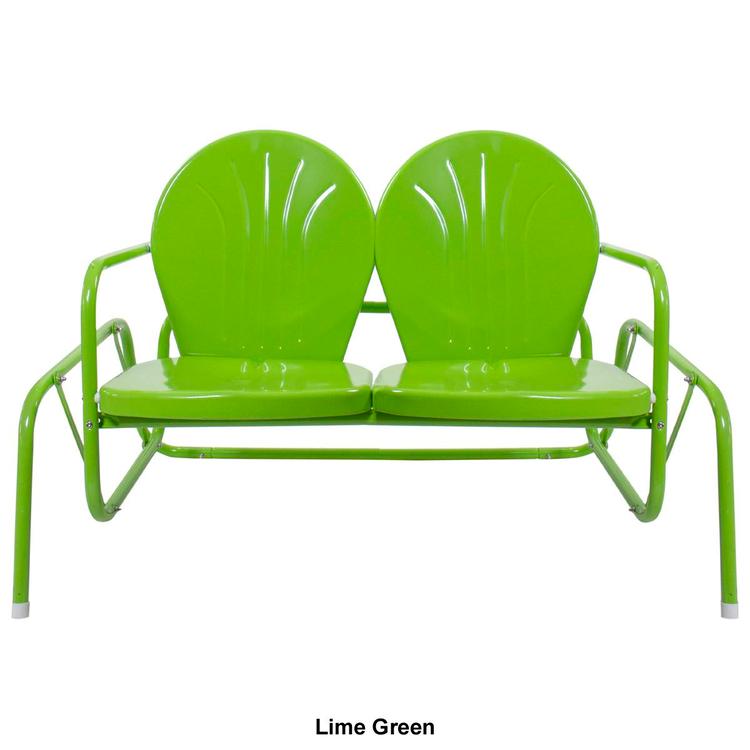 Northlight Seasonal Retro Metal Tulip Double Glider Patio Chair