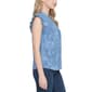 Womens NY Collection Flutter Cap Sleeve Button Front Blouse - image 3