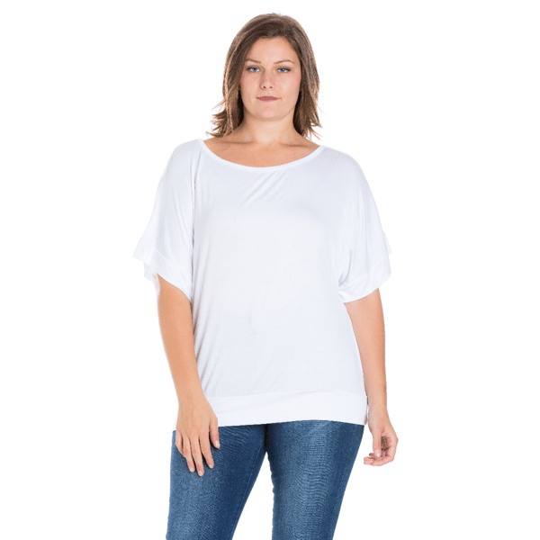 Plus Size 24/7 Comfort Apparel Short Sleeve Dolman Top - image 