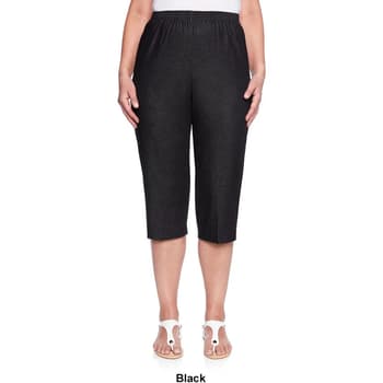 Plus Size Alfred Classics Dunner Denim Pull On Capri Pants - Boscov's