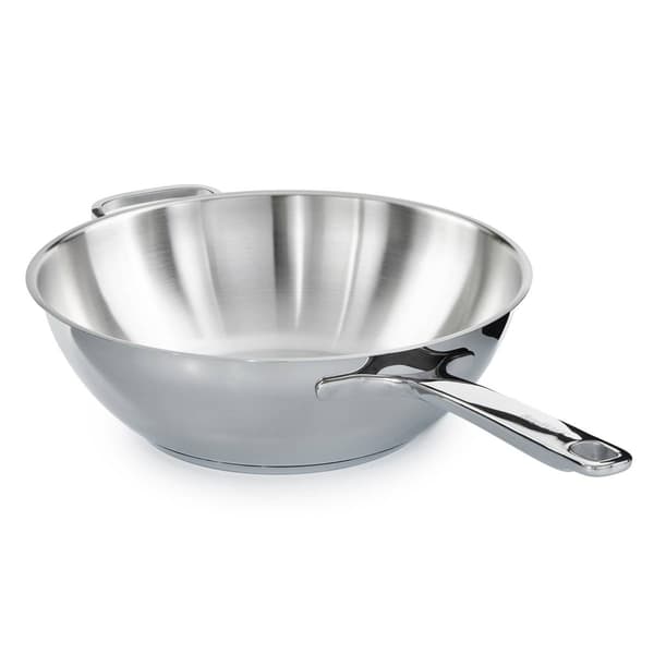 BergHOFF Helix Stainless Steel 12in. Wok Pan w/ Glass Lid