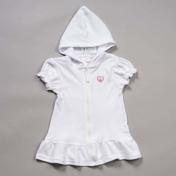 Toddler Girl Pink Platinum&#40;R&#41; Hooded Terry Swim Cover-Up - image 