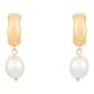 Design Collection Gold-Tone Pearl Chip Drop Earrings - image 1