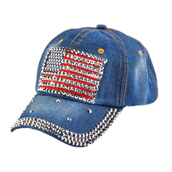 Womens Madd Hatter Bling Americana Baseball Hat - image 