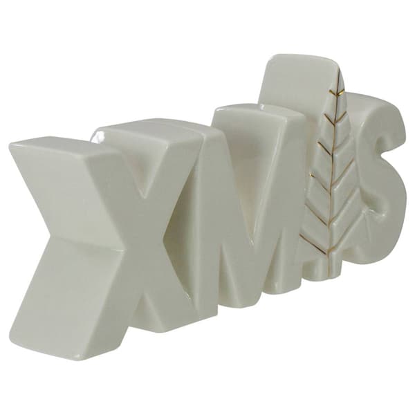 Northlight Lettered 8in. XMAS Tree Ceramic Christmas Sign