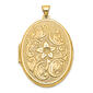 Gold Classics&#40;tm&#41; 14kt. Gold 32mm Oval Flower & Scroll Locket - image 1