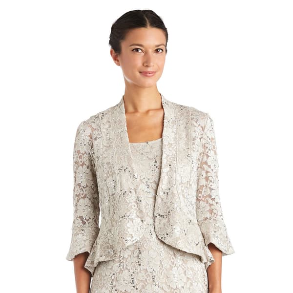 Womens R&M Richards 2pc. 3/4 Bell Sleeve Lace Jacket Midi Dress - Boscov's