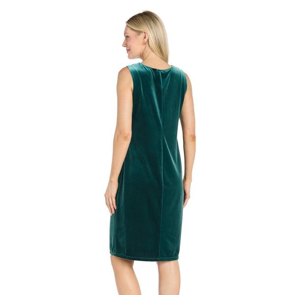 Womens R&M Richards 3/4 Sleeve Beaded Trim Velvet Jacket Dress