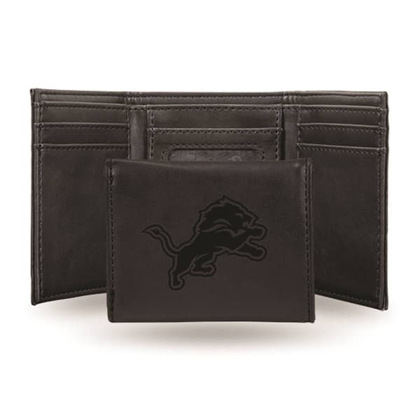 Mens NFL Detroit Lions Faux Leather Trifold Wallet