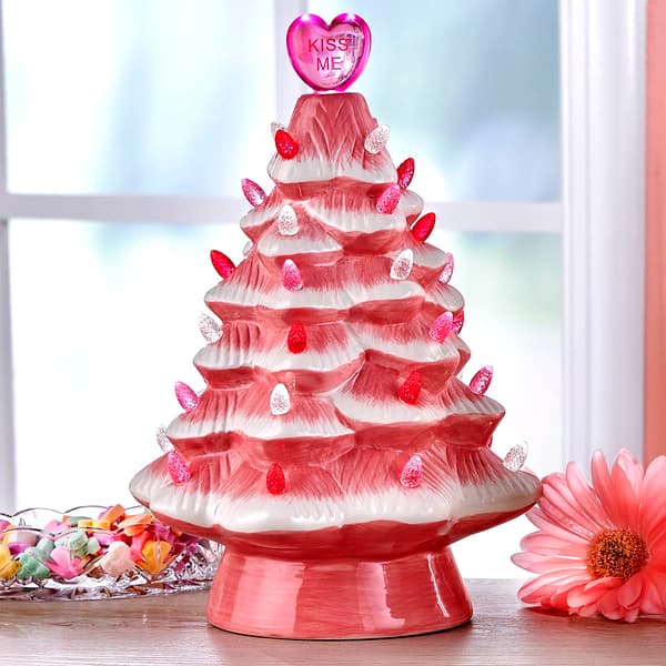 Mr. Christmas 12in. Nostalgic Valentines Pink Tree - image 