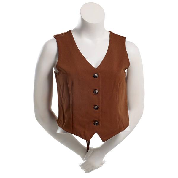 Juniors A. Byer Button Down V-Neck Vest - image 