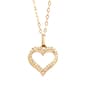 10kt. Gold & Cubic Zirconia Open Heart Necklace - image 1