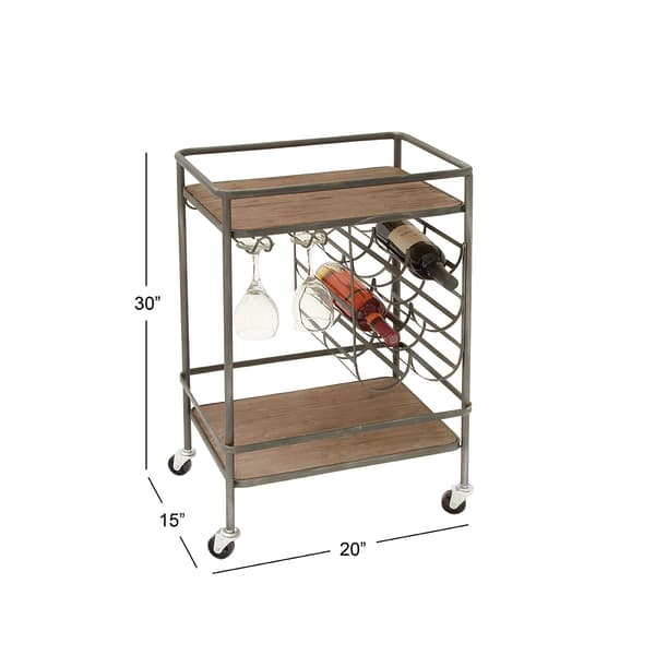 9th & Pike&#174; Chinese Fir And Metal Industrial Bar Cart