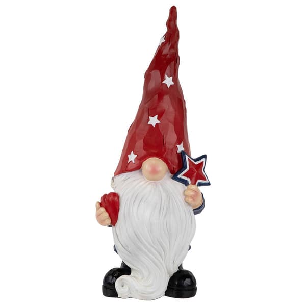 Northlight Seasonal Gnome Holding Star Patriotic Garden Statue - image 