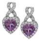 Gianni Argento Sterling Silver Amethyst Heart Drop Earrings - image 1