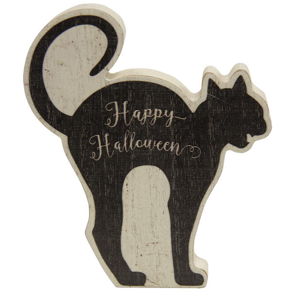 The Hearthside Collection Happy Halloween Black Cat Chunky Sitter - image 
