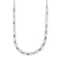 Rhodium Plated Rainbow CZ & Created Opal Tennis Necklace - image 1