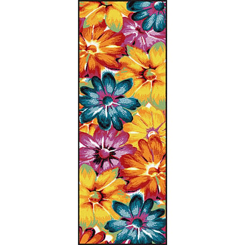 Tayse Symphony Zinnia Contemporary Runner Rug - Blue/Multi - image 