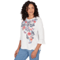 Petite Alfred Dunner Austin Floral Butterfly Embroidery Blouse - image 3