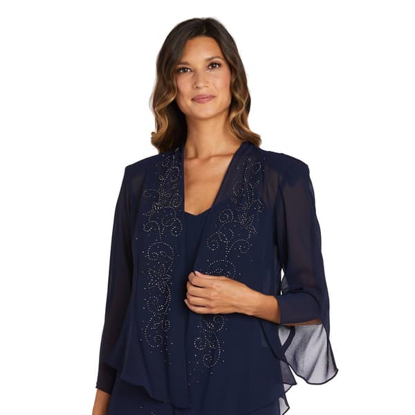 Womens R&M Richards 2pc. Beaded V-Neck Jacket Dress