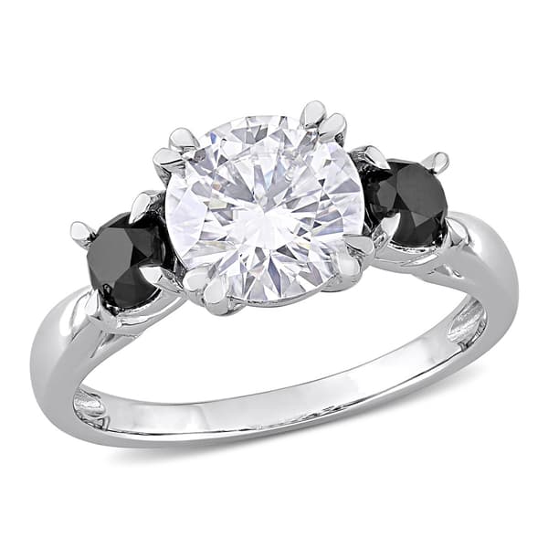 Diamond Classics&#40;tm&#41; 10kt. 3-Stone Black Diamond Ring - image 