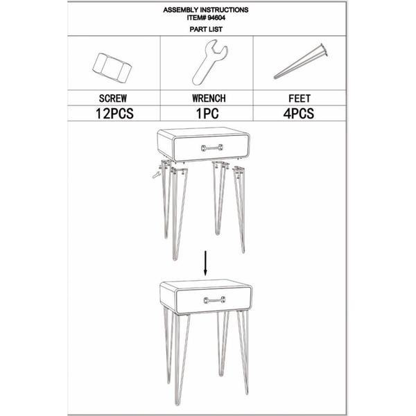 9th & Pike® Black Metal and Wood Modern Accent Table