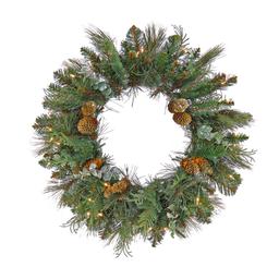 National Tree 24in. North Conway Wreath w/ 50 White LED Lights