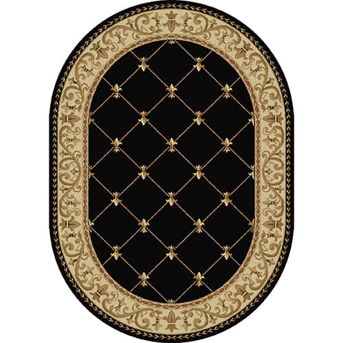 Tayse Sensation Orleans Oval Area Rug - Black - image 