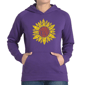 Womens LA Pop Art Sunflower - Word Art Hooded Sweatshirt - image 1