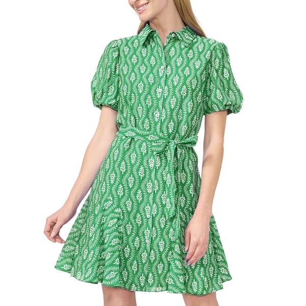 Womens Cece Short Sleeve Print Ruffle Hem Shirtdress - image 