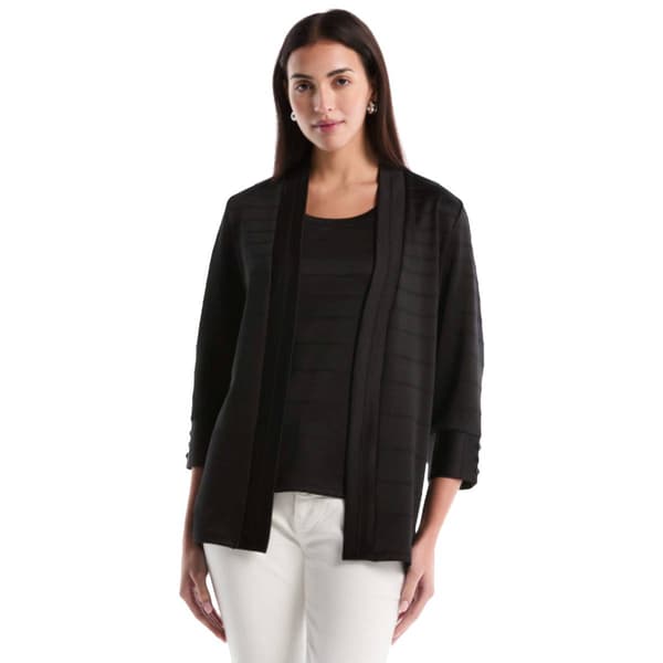 Petite Rafaella(R) 3/4 Sleeve Textured Knit Cardigan - image 