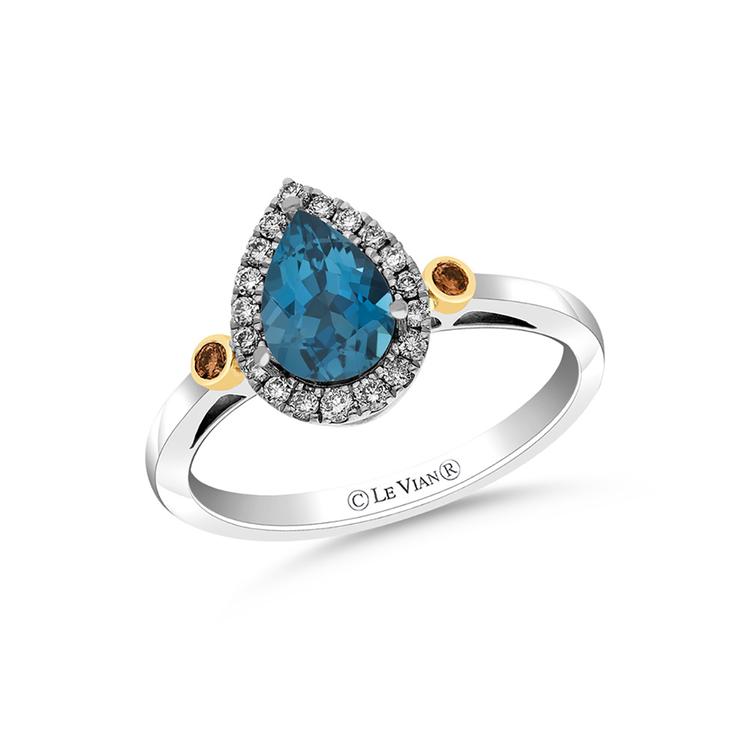 Le Vian(R) Argent&Or(tm) Blue Topaz Sterling Silver & 14kt. Gold Ring