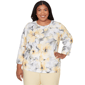 Plus Size Alfred Dunner Al Fresco Watercolor Floral Side Ruched - image 1