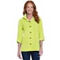 Womens Ali Miles 3/4 Sleeve Button Front Textured Blouse - image 1